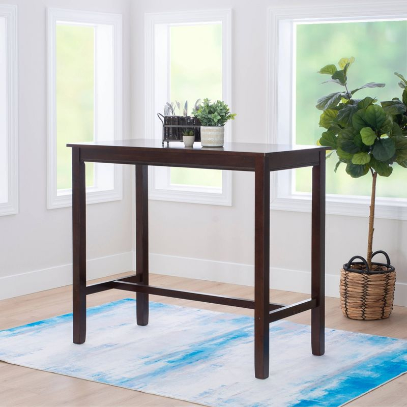 42" Claridge Modern Bar Height Pub Table Walnut - Linon: Rubberwood Base, MDF Top, Seats 4