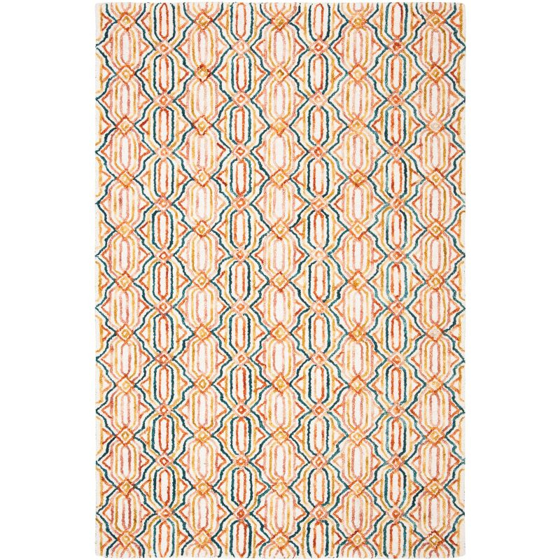 Trace TRC511 Hand Tufted Area Rug - Ivory/Navy - 4'x6' - Safavieh.