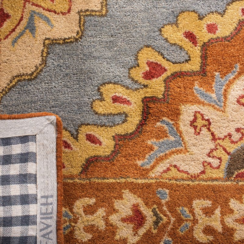 Heritage HG408 Handmade Area Rug - 6'x6' - Blue/Rust - Safavieh