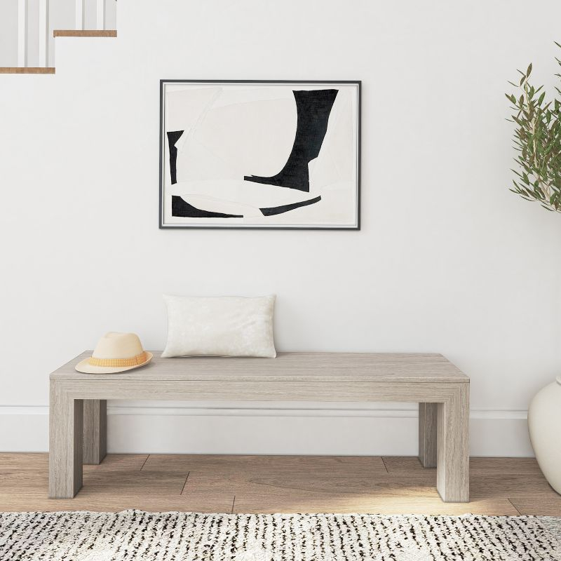 Plank+Beam 60" Modern Wood Dining Bench, Solid Wood Bench for Dining Table