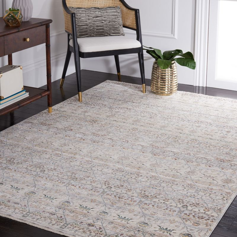 Princeton PRN911 Power Loomed Area Rug - Ivory/Blue - 6'7"x6'7" - Safavieh.