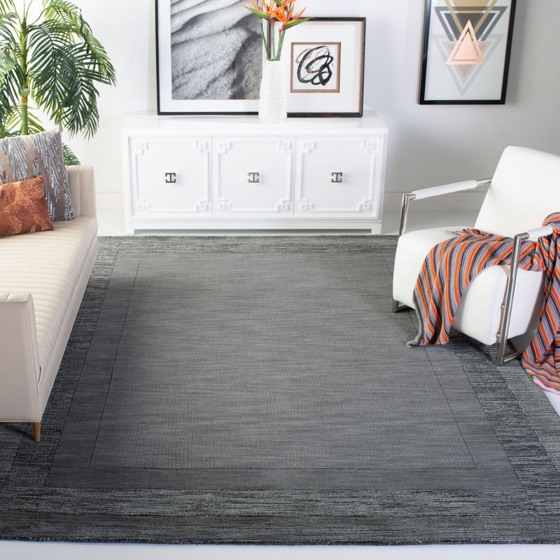 Impressions IM821 Hand Loomed Area Rug - Charcoal/Blue - 7'6"x9'6" - Safavieh