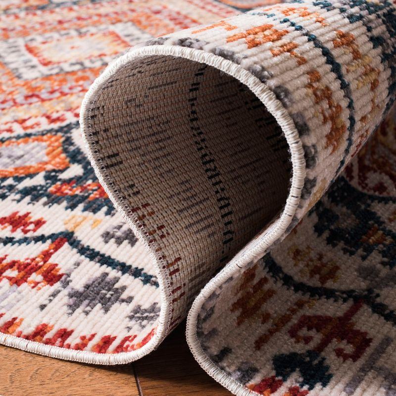 Farmhouse FMH816 Power Loomed Area Rug - Ivory/Navy - 4'0" X 5'4" - Safavieh.