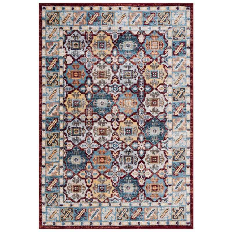 Bayside BAY102 Power Loomed Area Rug - Blue/Red - 5'3"x7'6" - Safavieh.