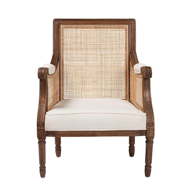 bali & pari Desmond Accent Chair: Traditional French Design, Foam Padded, Woven Back