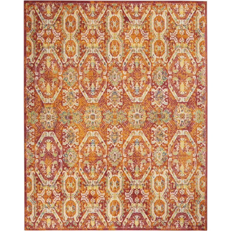 Nourison Allur Floral Jewel Indoor Area Rug Red Multicolor 7'10" x 9'10"