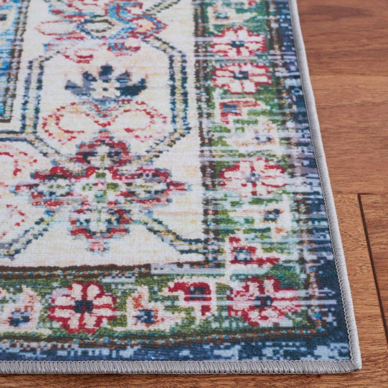 Tucson TSN196 Power Loomed Machine Washable Area Rug - Navy/Beige - 6'x6' - Safavieh.