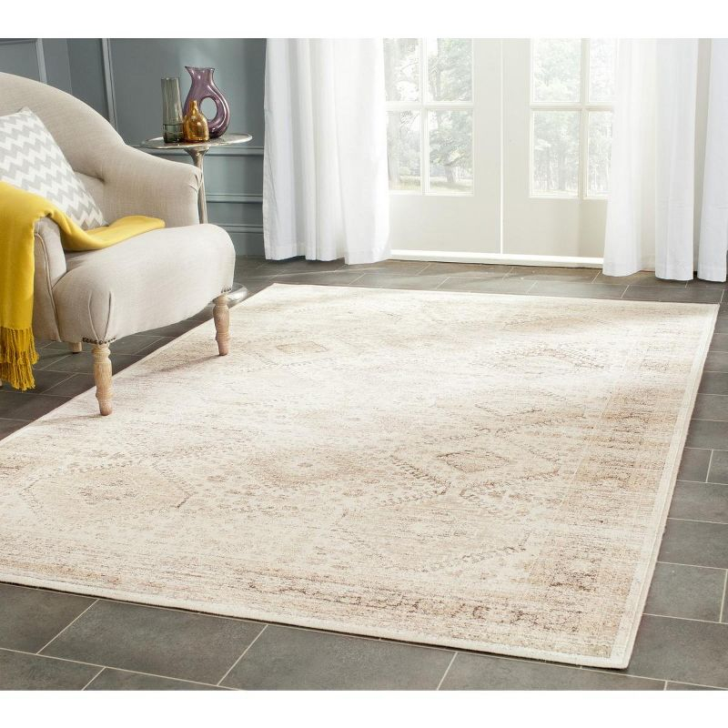 Vintage VTG118 Power Loomed Indoor Skid-Resistant Area Rug - Stone - 4'x5'7" - Safavieh