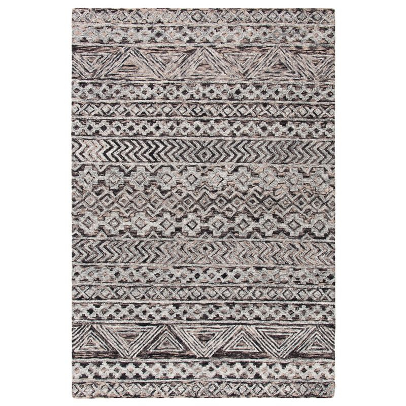 Abstract ABT252 Handmade Indoor Area Rug - Grey/Brown - 6'x9' - Safavieh