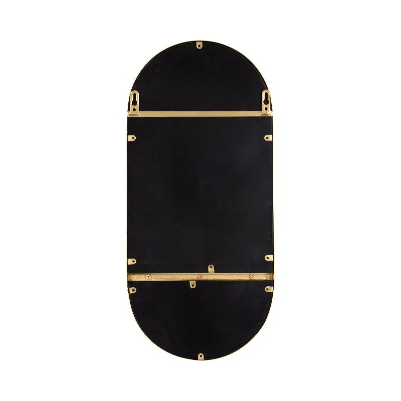 11"x25" Estero KD Metal Wall Mirror with Shelf Gold - Kate & Laurel All Things Decor