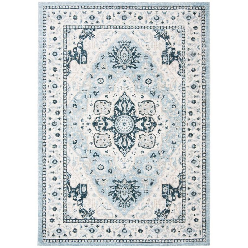 Isabella ISA936 Power Loomed Area Rug - Light Blue/Cream - 8'x10' - Safavieh