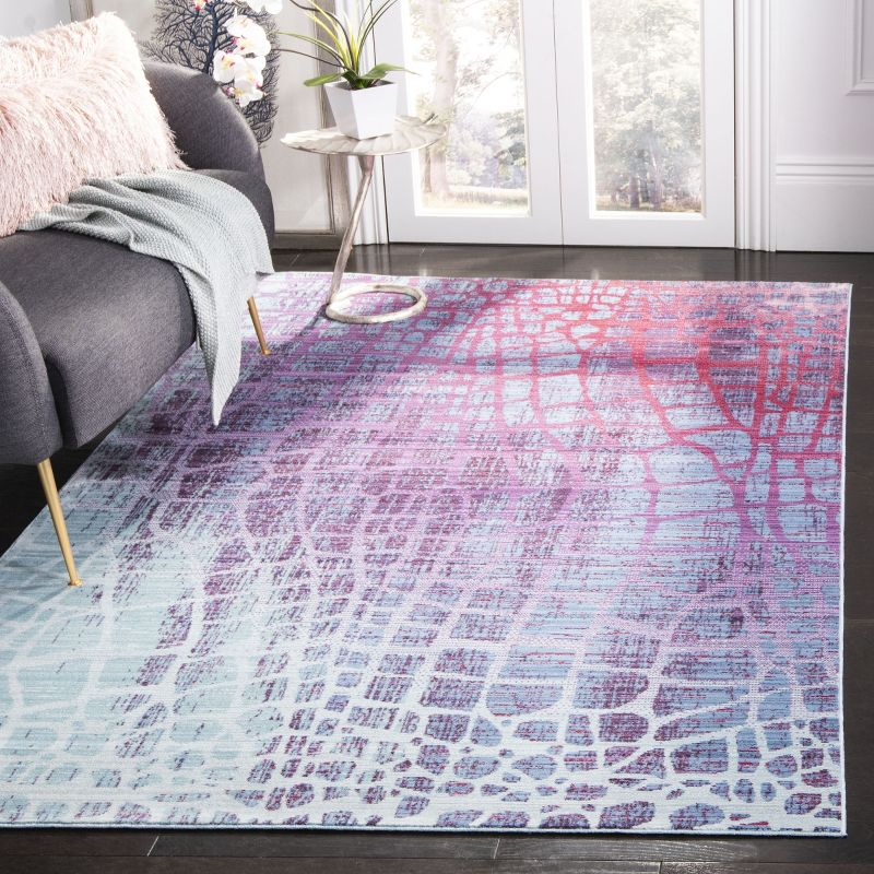 Valencia VAL204 Power Loomed Indoor Accent Rug - Blue/Fuchsia - 3'x5' - Safavieh