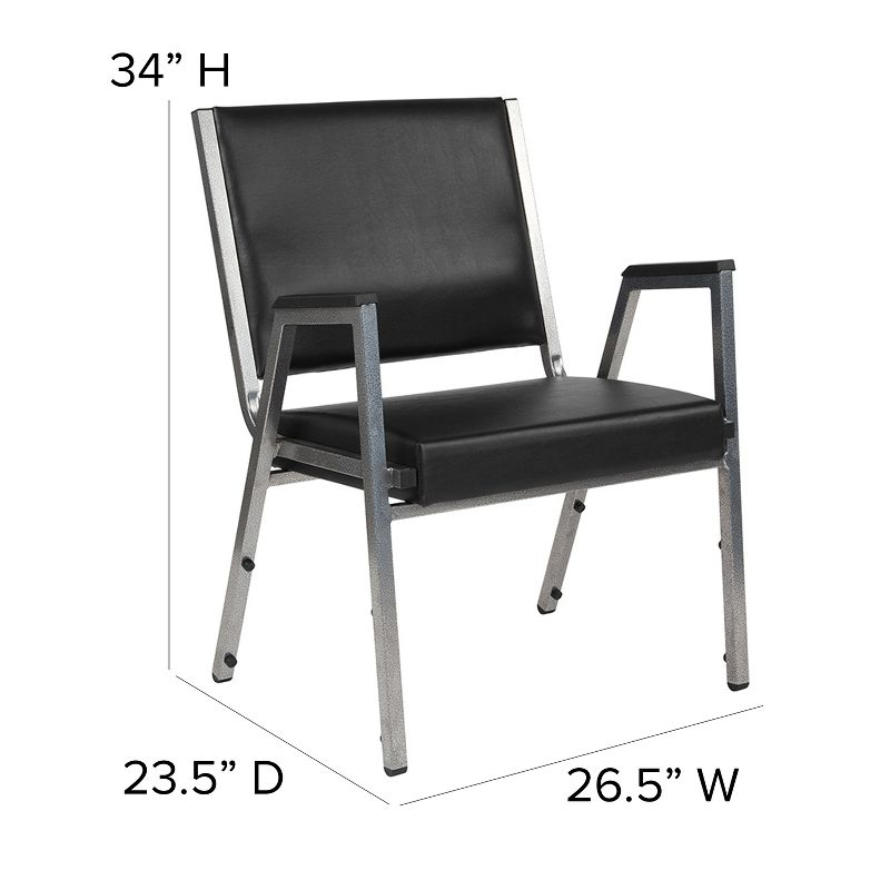 Flash Furniture HERCULES Series 1000 lb. Rated Black Antimicrobial Vinyl Bariatric Medical Reception Arm Chair