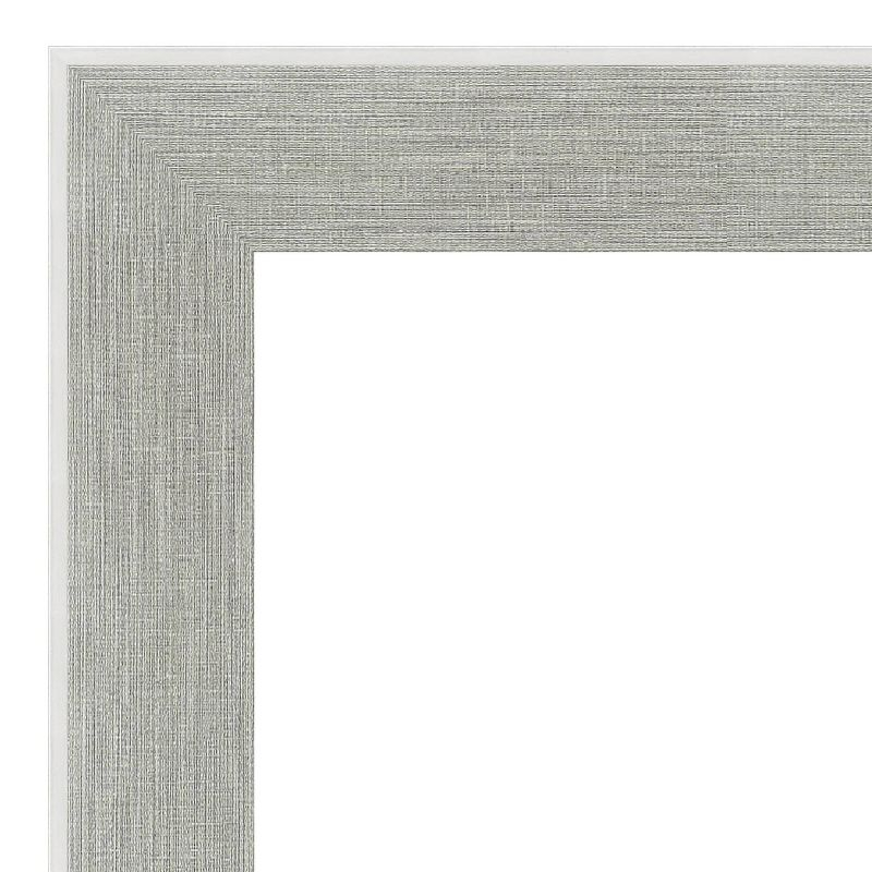 23" x 29" Glam Framed Bathroom Vanity Wall Mirror Linen Gray - Amanti Art: Modern, Beveled, Wall-Mounted