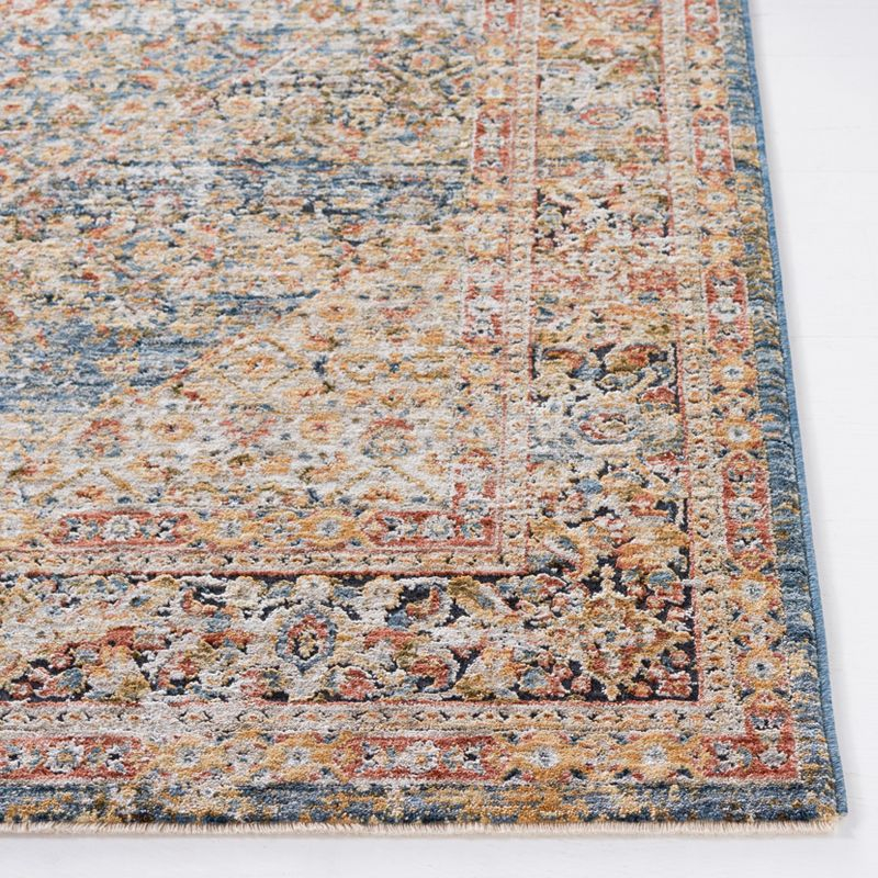 Silverado SVD106 Power Loomed Area Rug - Blue/Rust - 6'4"x6'4"Square - Safavieh.