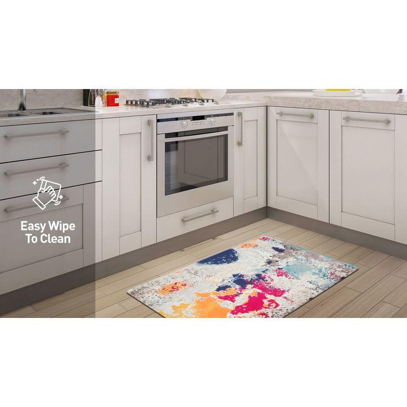 World Rug Gallery Modern Abstract Anti Fatigue Standing Mat - Multi 18"x30"