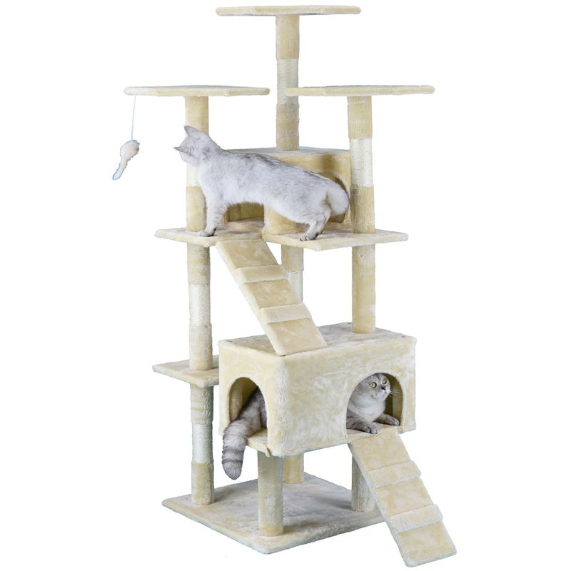 Homessity 63" Economical Cat Tree with Sisal Scratching Posts HC-001 - Beige