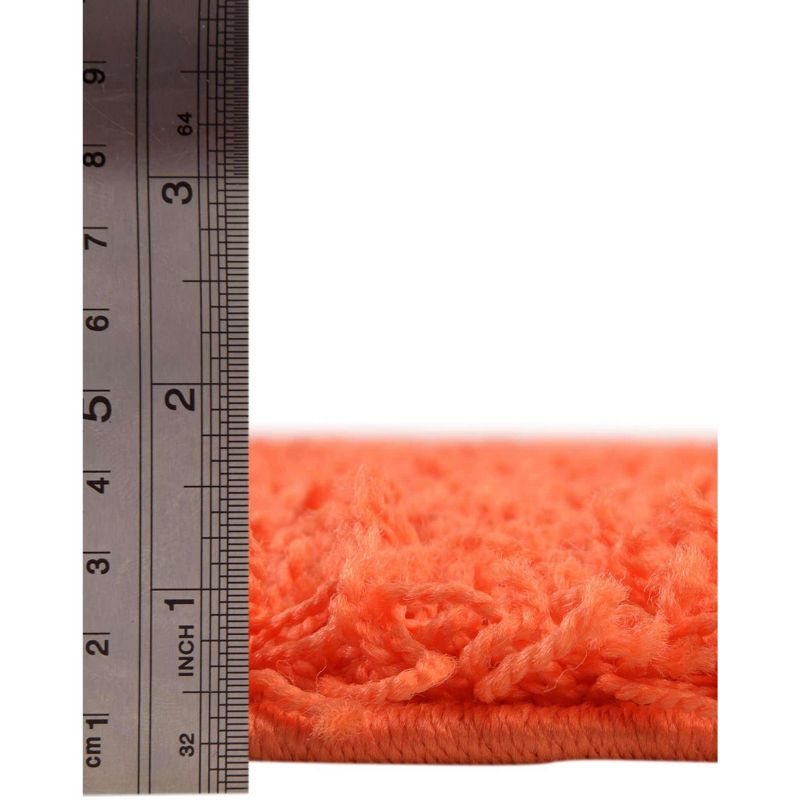 Unique Loom 2' 2 x 3' 1 Solid Shag Tiger Orange Area Rug