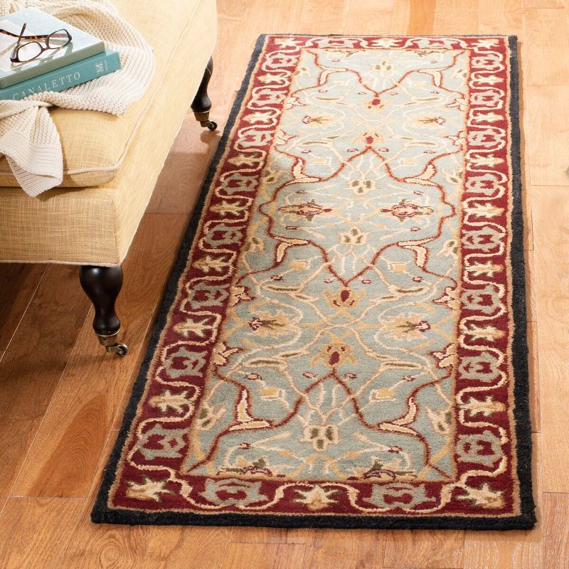Heritage HG794 Handmade Accent Rug - 2'x3' - Light Blue/Red - Safavieh