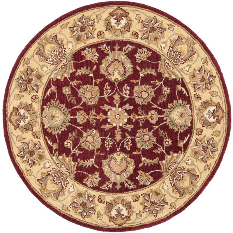 Heritage HG343 Hand Tufted Area Rug - Red/Gold - 6' Round - Safavieh.
