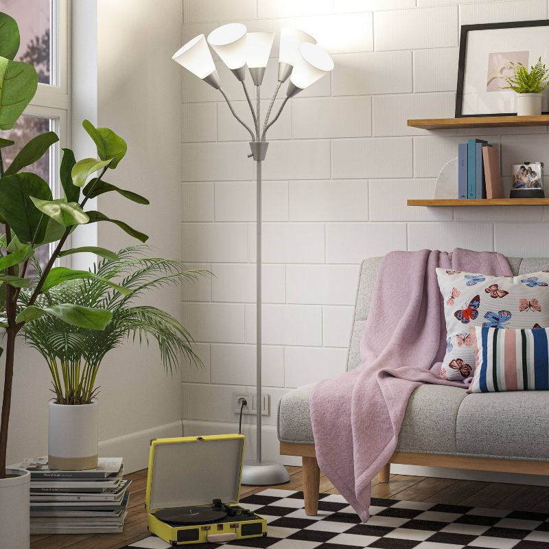 5-Head Floor Lamp White - Room Essentials™: Adjustable Multi-Head, Metal Body, ETL Listed