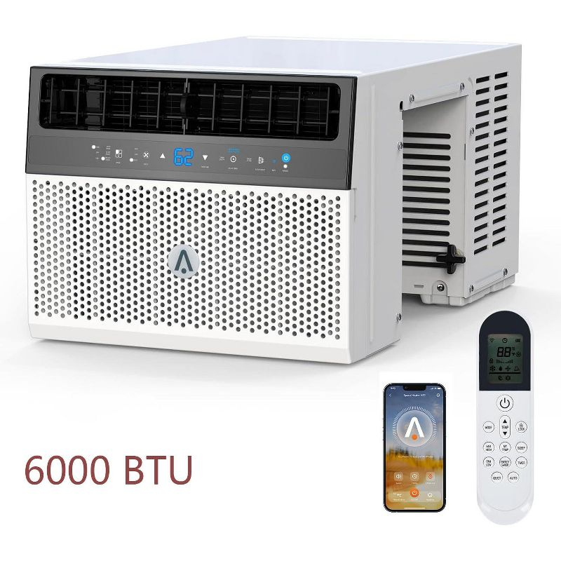 6000 BTU Window Air Conditioner Over the Sill AC Up to 269 Sq.Ft W/ Remote & App, White