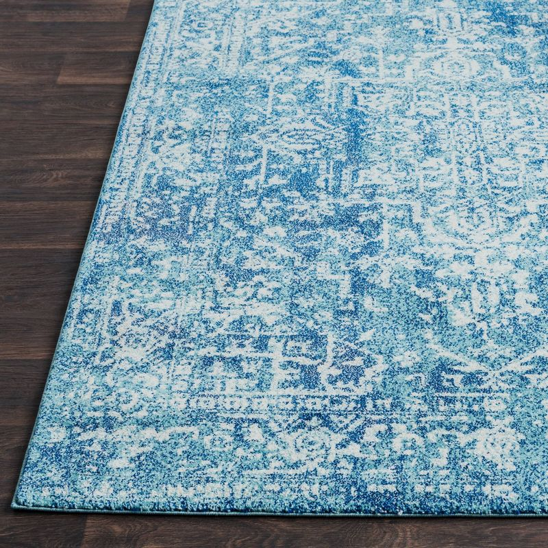 Livabliss 7'10"x10'3" Worsham Traditional Rug Teal: Stain & Fade-Resistant, Medium Pile, Indoor Use