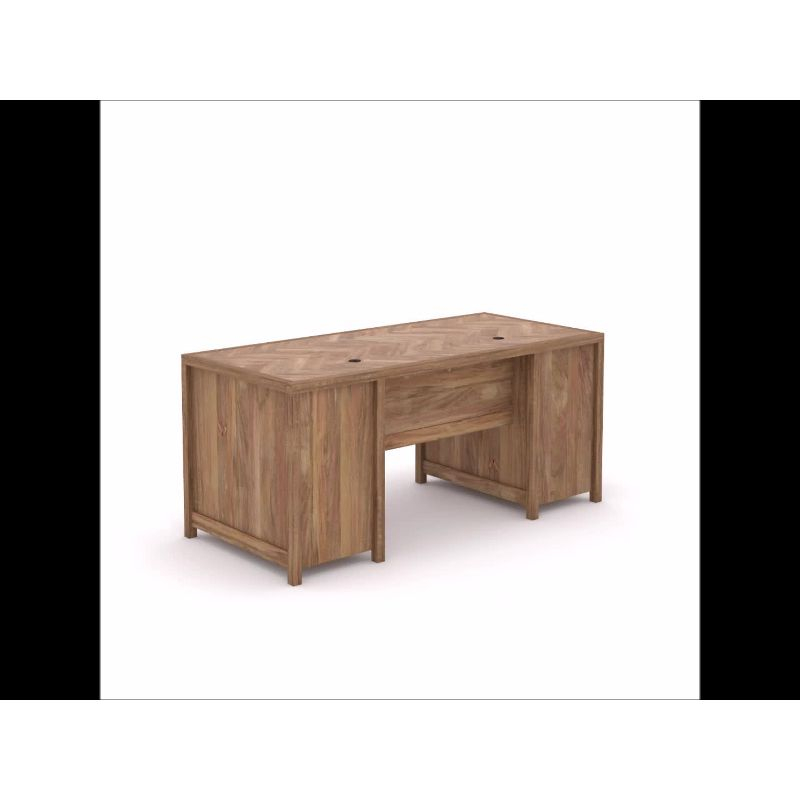 Cannery Bridge 6 Drawer Executive Desk Sindoori Mango - Sauder: Workspace Organizer, MDF Build
