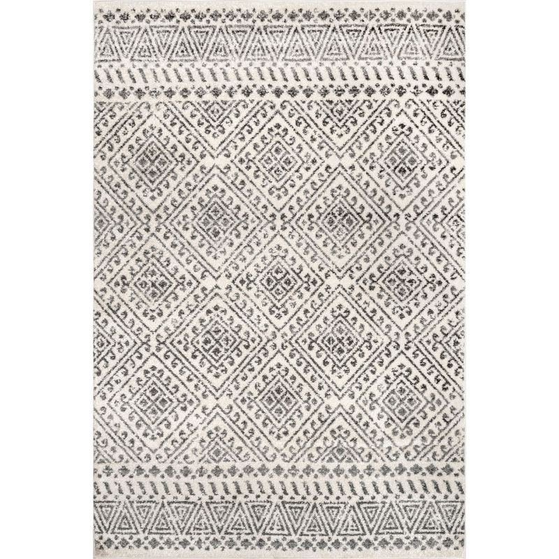 Nuloom Camila Geometric 3x5 Accent Indoor Area Rug for Living Room Bedroom Dining Room Entryway Kitchen, Off White/Ivory
