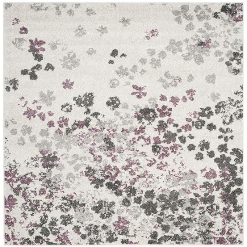 Adirondack ADR115 Power Loomed Area Rug - Ivory/Purple - 8'x8' - Safavieh.