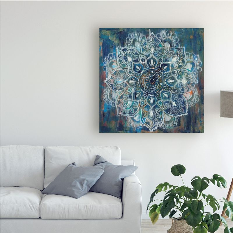 Trademark Fine Art -Danhui Nai 'Mandala In Blue Ii' Canvas Art - 35''x35''
