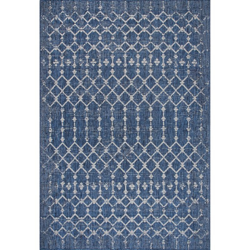 Nuloom Grayson Trellis 5x8 Indoor/Outdoor Area Rug for Living Room Patio Deck Front Porch Kitchen, Blue/Ivory