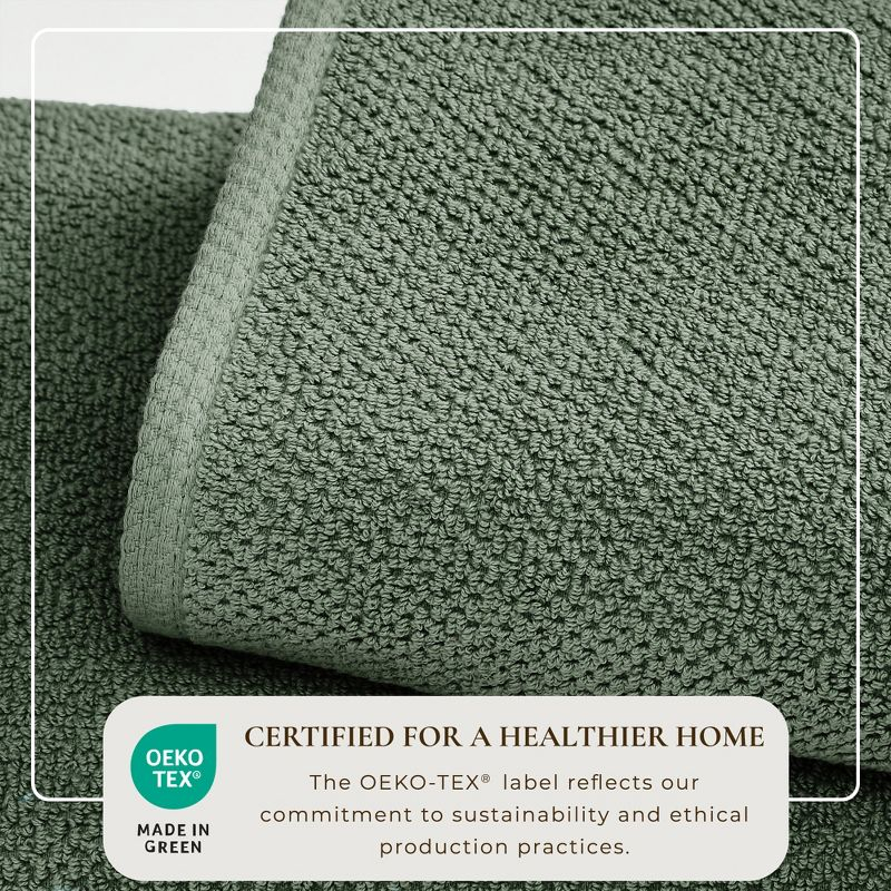 Cotton Quick Dry Textured Single Towel - Great Bay Home (Forest Green, Bath Sheet - Set of 2).