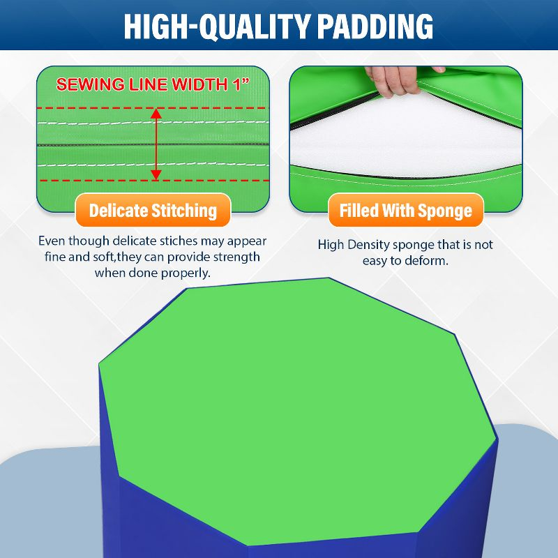 FDW Octagon Tumbler Octagon Mat Gymnastics Gymnastic Equipment Mat Tumbling Mats for Gymnastics Gym Fitness Home, Blue