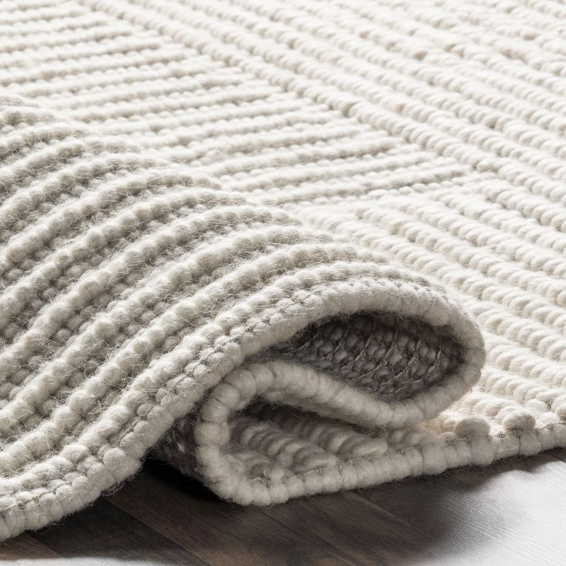 Nuloom Dorene Abstract 2x8 Wool Runner Indoor Area Rug for Living Room Bedroom Dining Room Entryway Hallway Kitchen, Ivory