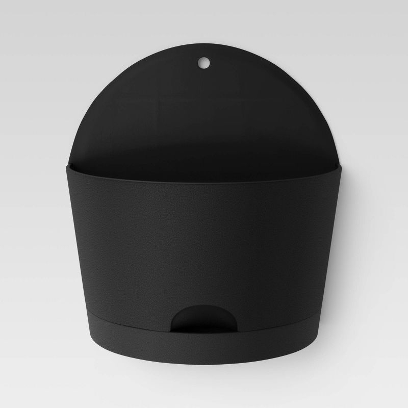 2pc Self-Watering Wall Half-Circle Indoor Outdoor Planter Pots Black 8"x4.75" - Room Essentials™