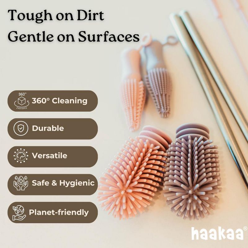 Haakaa Silicone Cleaning Brush Kit Suva Grey