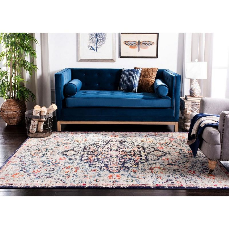 Madison MAD447 Power Loomed Indoor Area Rug - Beige/Black - 4'x6' - Safavieh