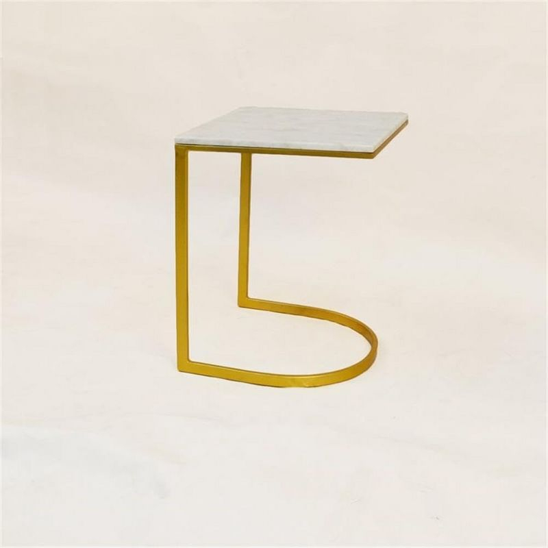 Carolina Living Lorelie Accent Table - White/Gold
