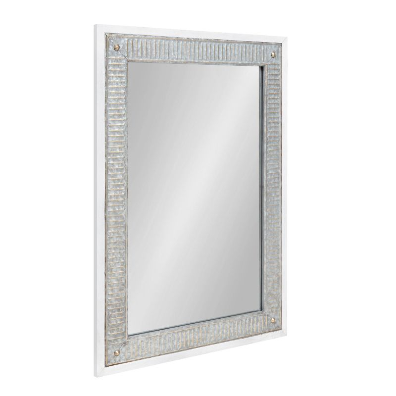 27" x 39" Deely Rectangle Wall Mirror White - Kate & Laurel All Things Decor: Vintage-Inspired, Farmhouse Style, No Assembly Required