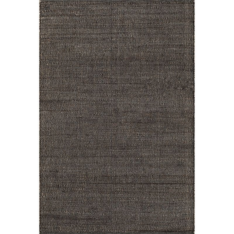 Nuloom 6x9 Elfriede Jute & Cotton Hand Woven Indoor Area Rug, Charcoal, Solid Rustic Farmhouse Style Natural Fiber Bedroom, Living Room,