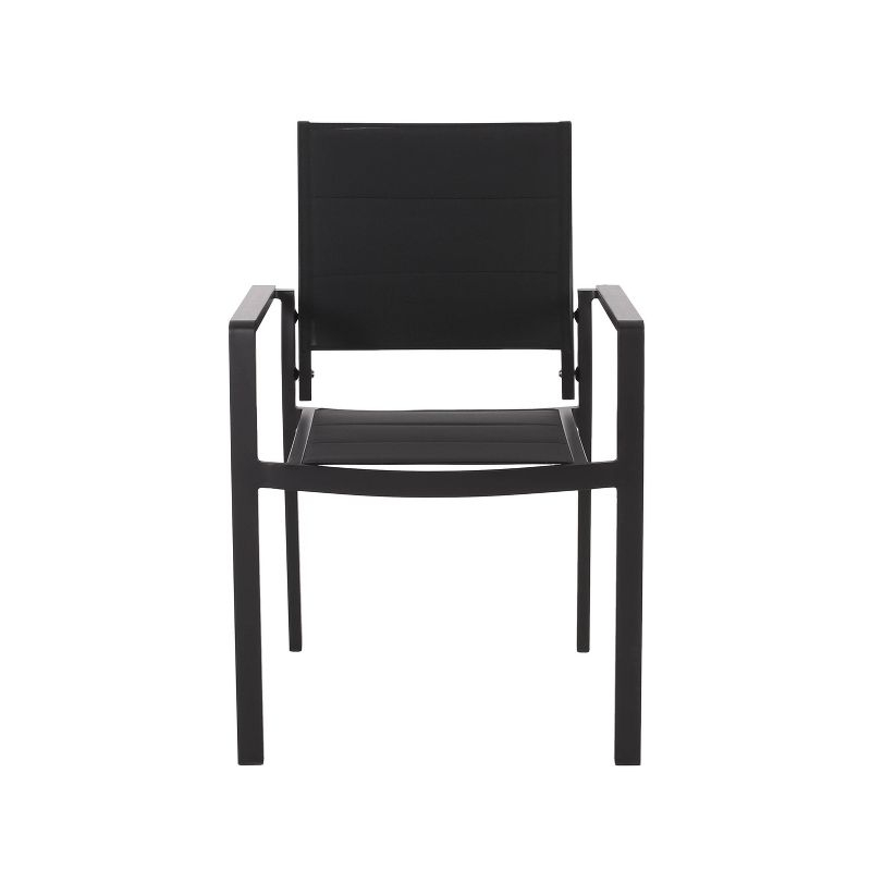 Christopher Knight Home 5pc Soto Mesh and Acacia Wood Teak Round Outdoor Dining Set Black