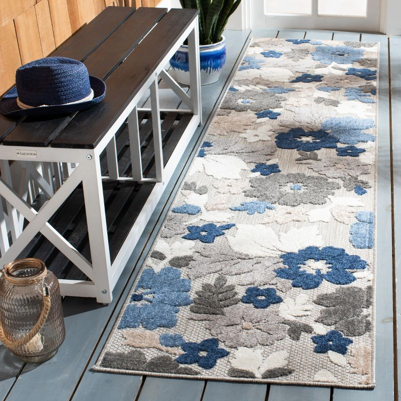 Cabana CBN308 Loomed Indoor Accent Rug - Grey/Blue - 2'2"x5' - Safavieh