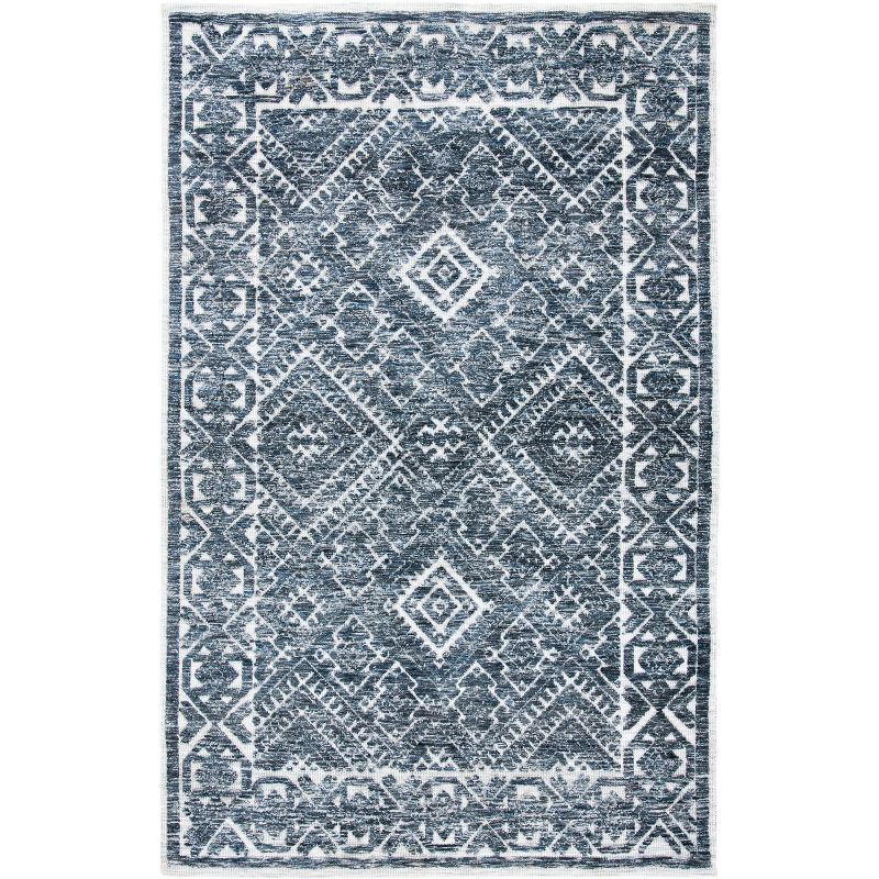 Roslyn ROS703 Hand Loomed Area Rug - Blue/Ivory - 4'x6' - Safavieh.