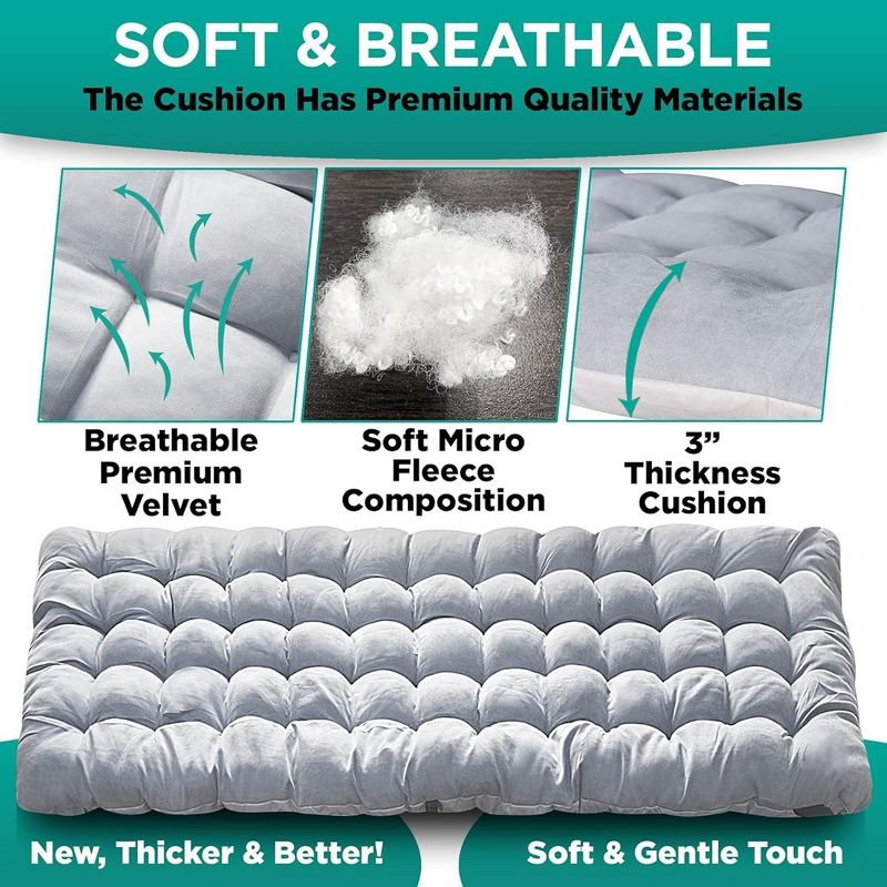 Zone Tech Outdoor Camping Cot Pads Mattress - Comfortable Thicker Cotton Sleeping Cot Lightweight Waterproof Bottom Pad Mattress Gray 2 Pack