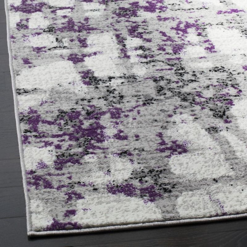 Skyler SKY193 Power Loomed Indoor Area Rug - Grey/Purple - 4'x6' - Safavieh