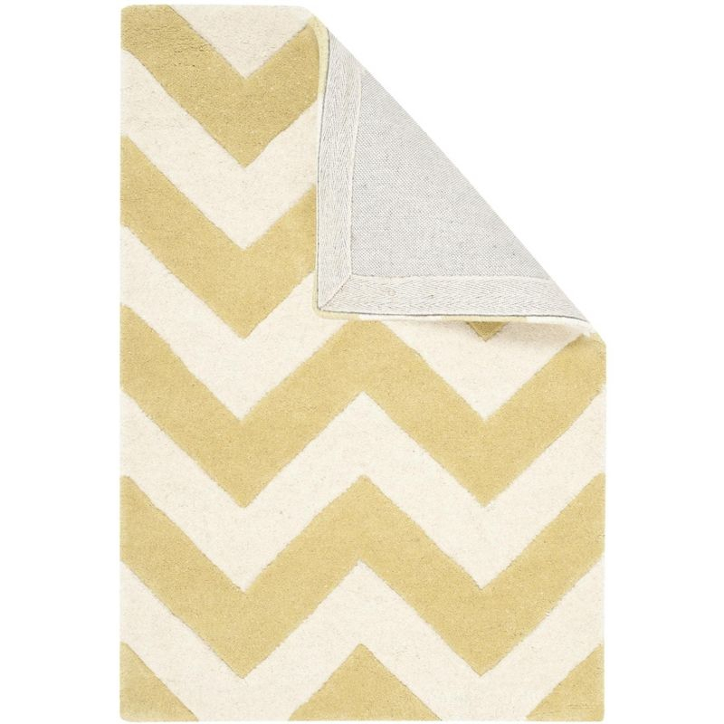 Chatham CHT715 Tufted Indoor Area Rug - Light Gold/Ivory - 5'x5' - Safavieh