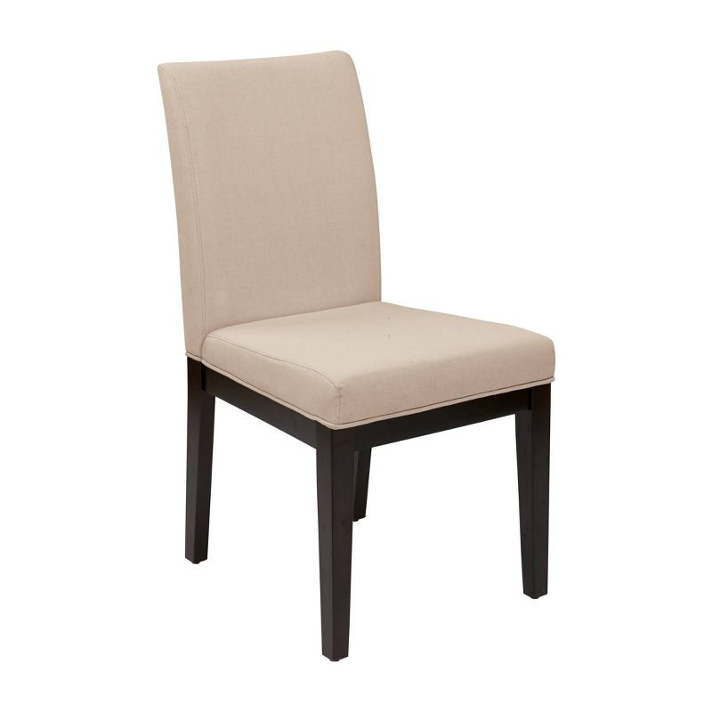 Dakota Parsons Chair Linen - OSP Home Furnishings: Classic Upholstered, Espresso Wood Legs, Easy Clean