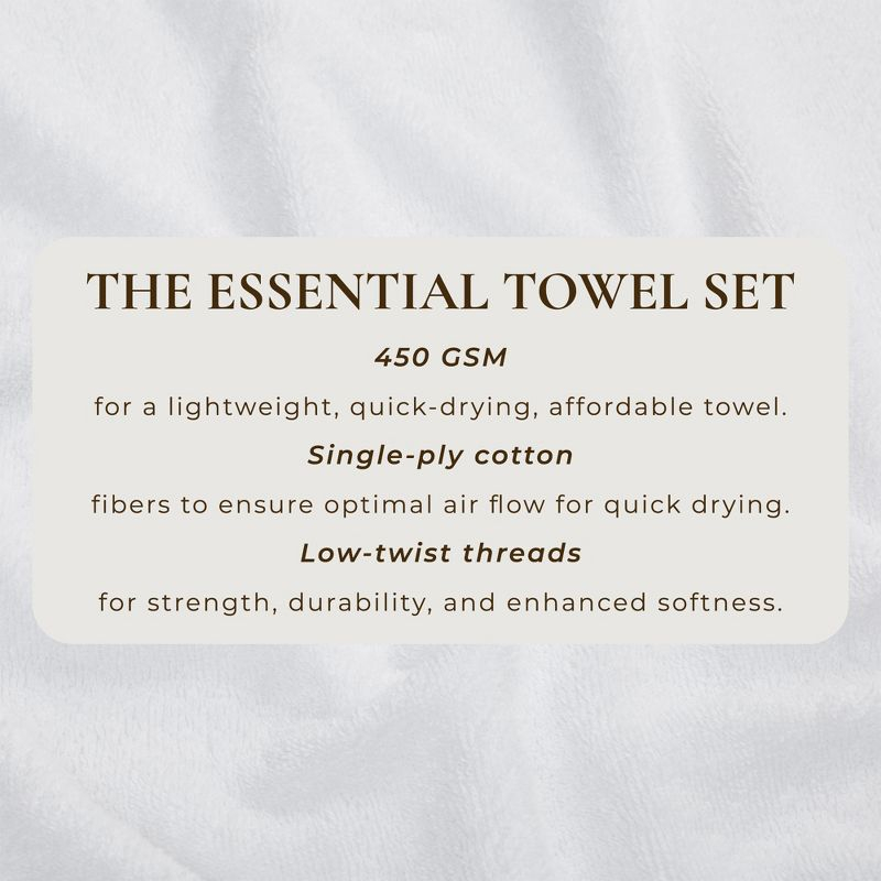 100% Cotton Quick-Dry Everday Towel Set - Great Bay Home (6 Piece Set, White)