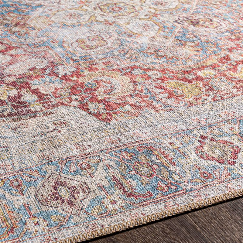 Livabliss 2'7"x7'3" Alanya Traditional Machine Washable Rug Cream: Stain-Resistant Flat Pile Runner